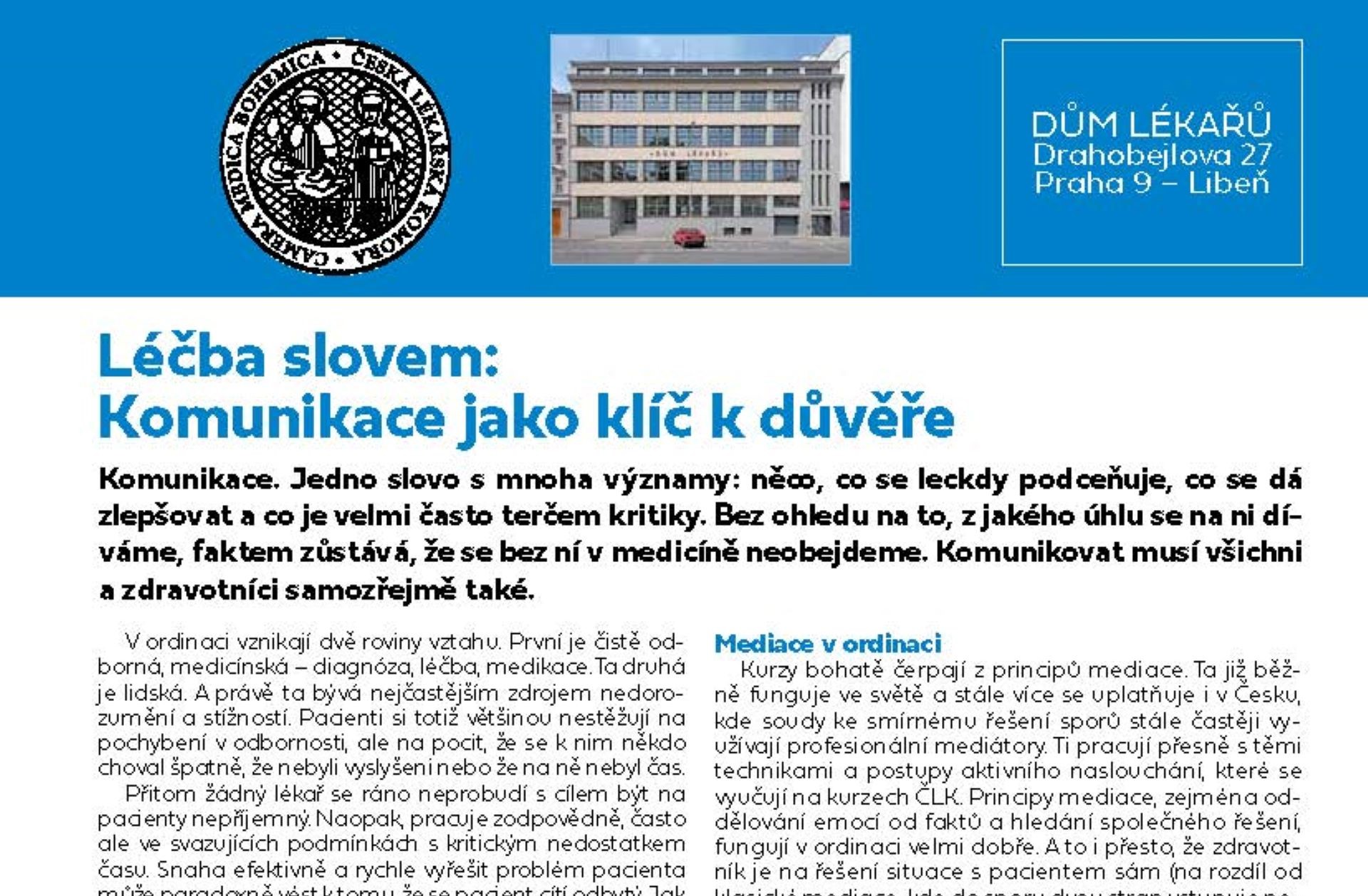 Léčba slovem: Komunikace jako klíč k důvěře