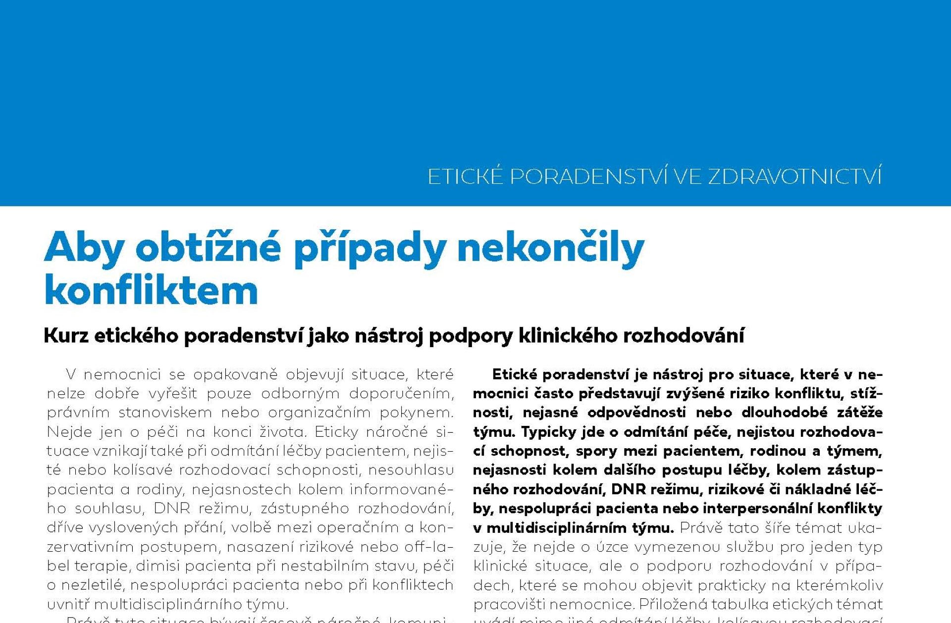 Aby obtížné případy nekončily konfliktem